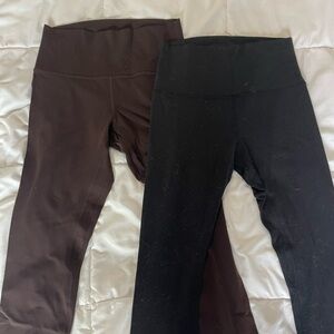 2 pairs Lululemon high rise align leggings size 8
